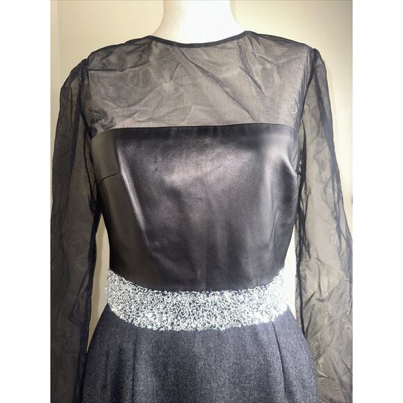 NWT WES GORDON Black Silk Lace Asymmetrical Hem CAMISOLE SLIP Dress Sz 8 $1094 - Picture 4 of 14